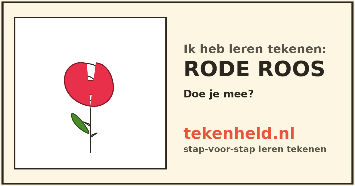 Voorbeeld: Rode roos tekenen in stappen