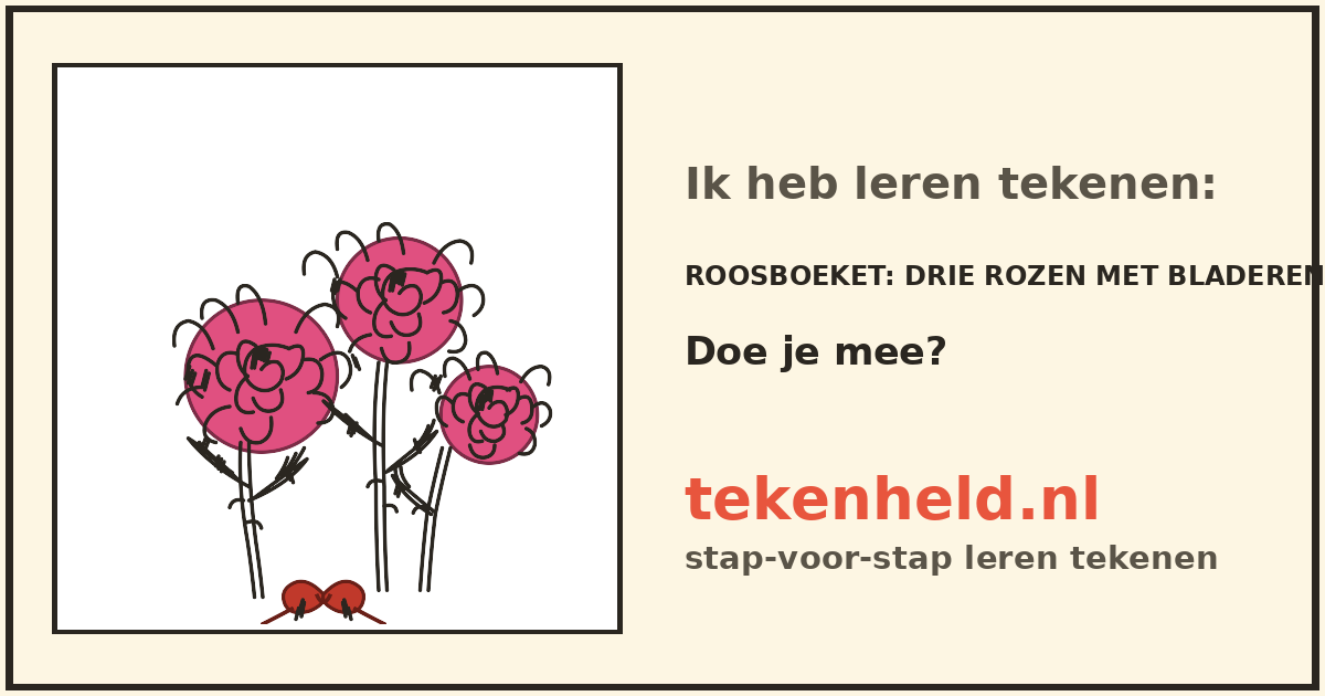 Voorbeeld: Roosboeket tekenen in stappen