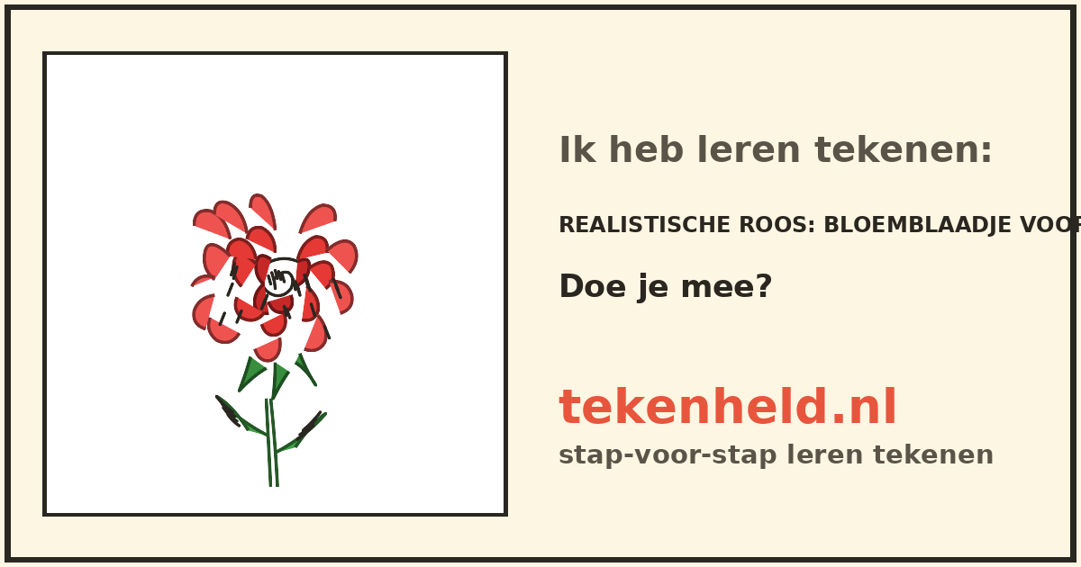 Voorbeeld: Realistische roos tekenen in stappen