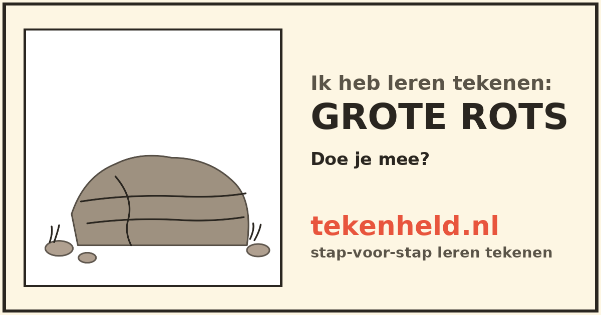 Voorbeeld: Grote rots tekenen in stappen
