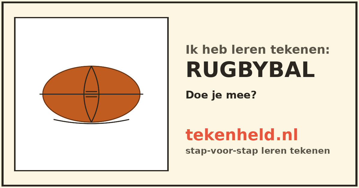 Voorbeeld: Rugbybal tekenen in stappen