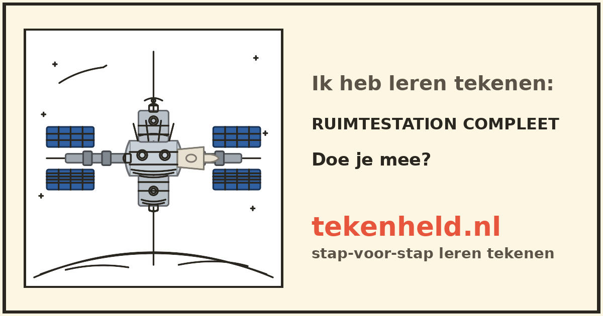 Voorbeeld: Ruimtestation compleet tekenen in stappen