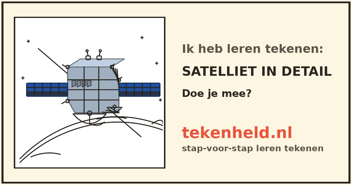 Voorbeeld: Satelliet in detail tekenen in stappen