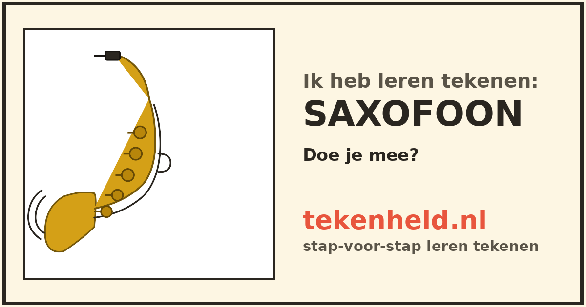 Voorbeeld: Saxofoon tekenen in stappen