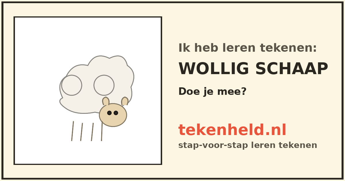 Voorbeeld: Wollig schaap tekenen in stappen