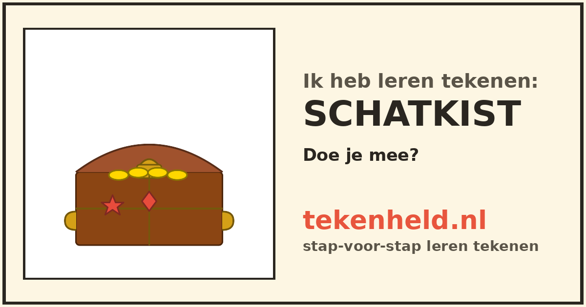 Voorbeeld: Schatkist tekenen in stappen