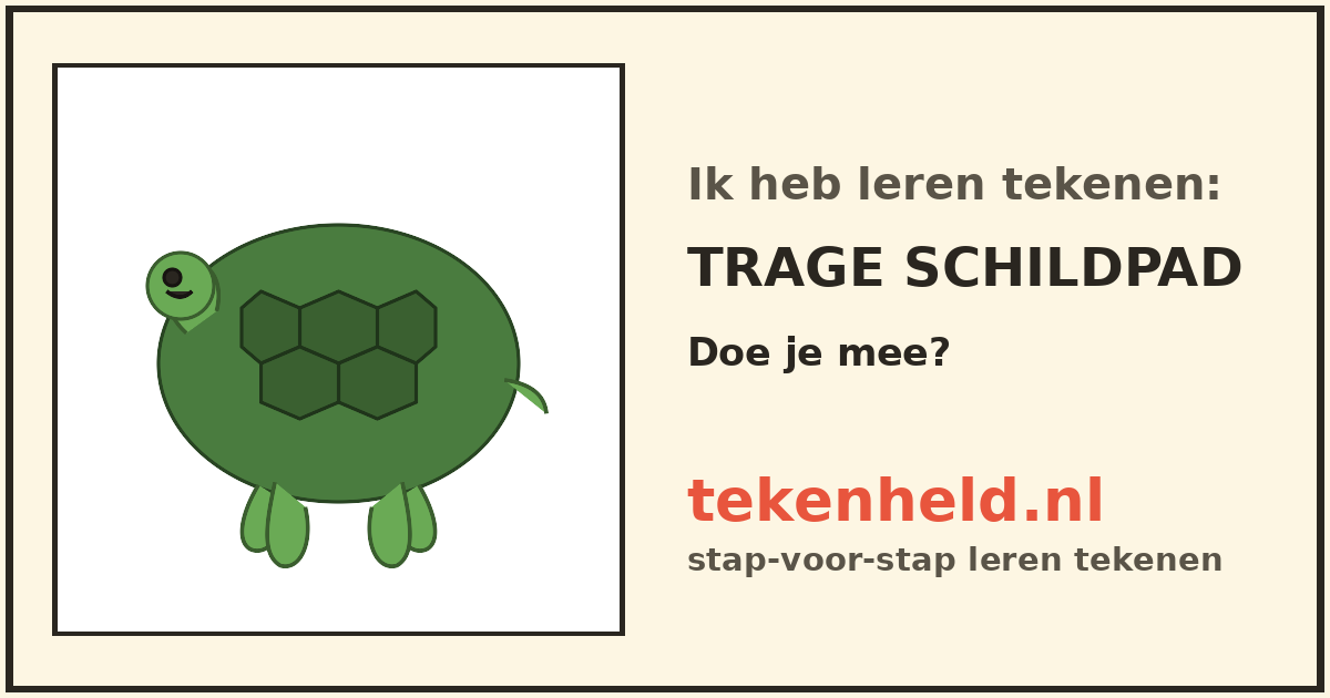 Voorbeeld: Trage schildpad tekenen in stappen