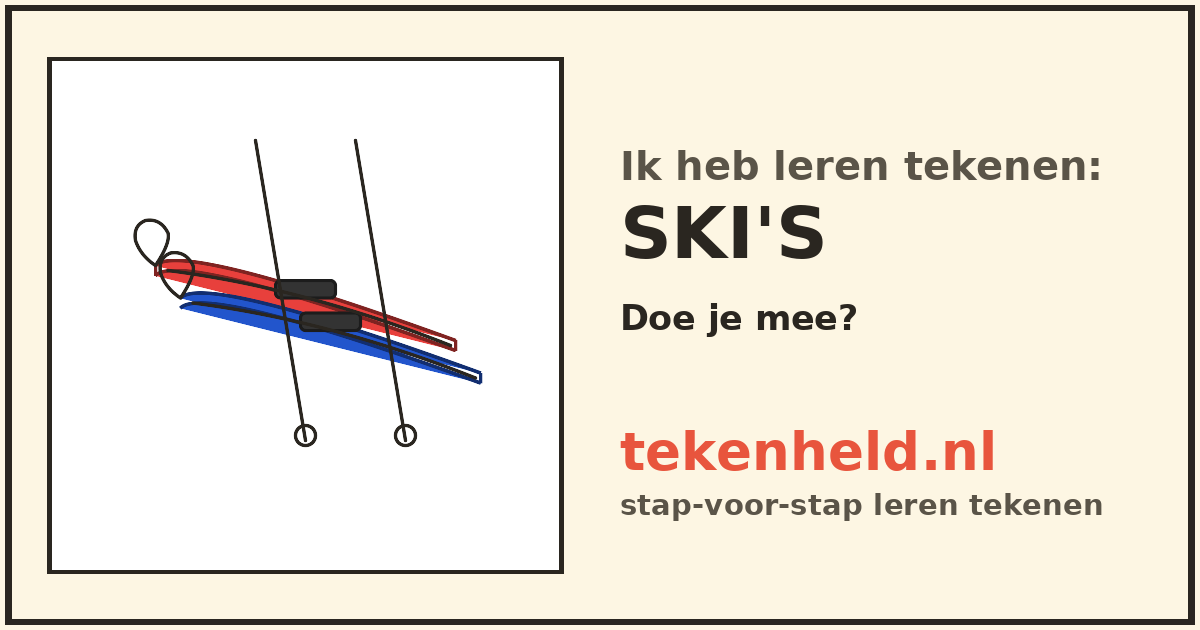 Voorbeeld: Ski's tekenen in stappen