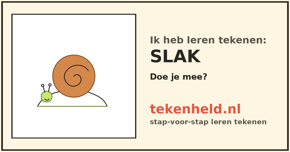 Voorbeeld: Slak tekenen in stappen