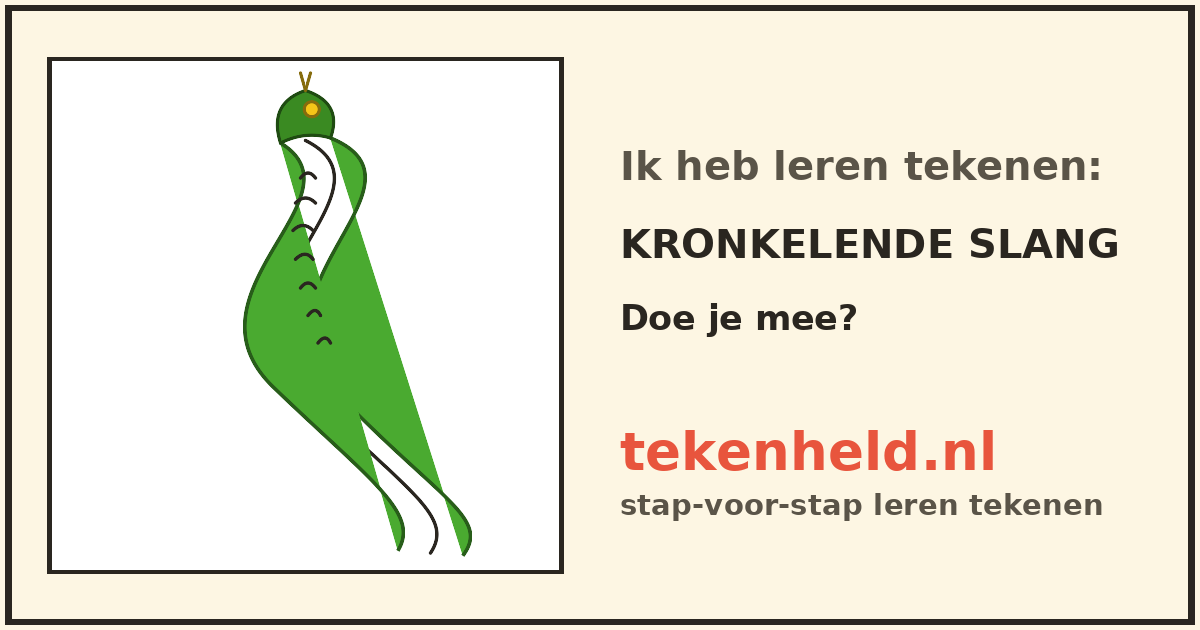 Voorbeeld: Kronkelende slang tekenen in stappen