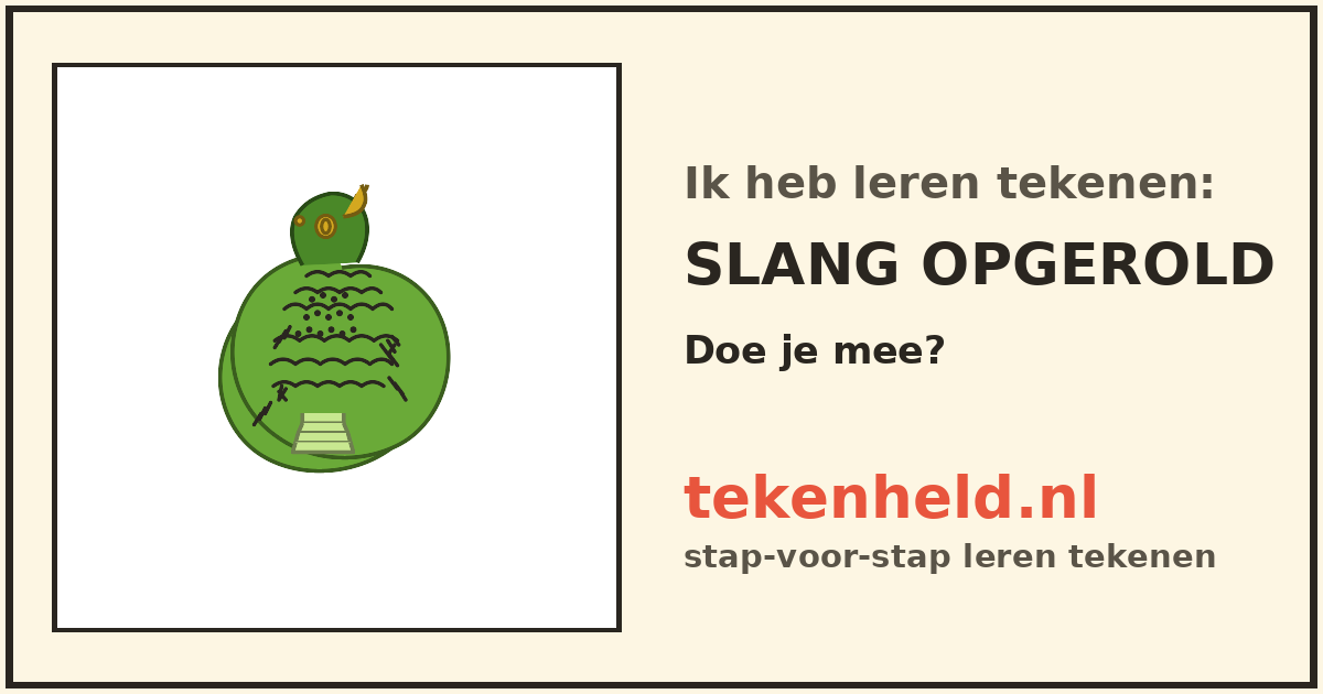 Voorbeeld: Slang opgerold tekenen in stappen