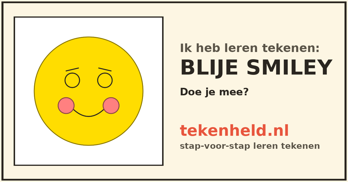 Voorbeeld: Blije smiley tekenen in stappen