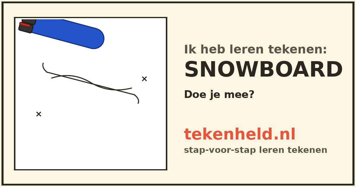 Voorbeeld: Snowboard tekenen in stappen