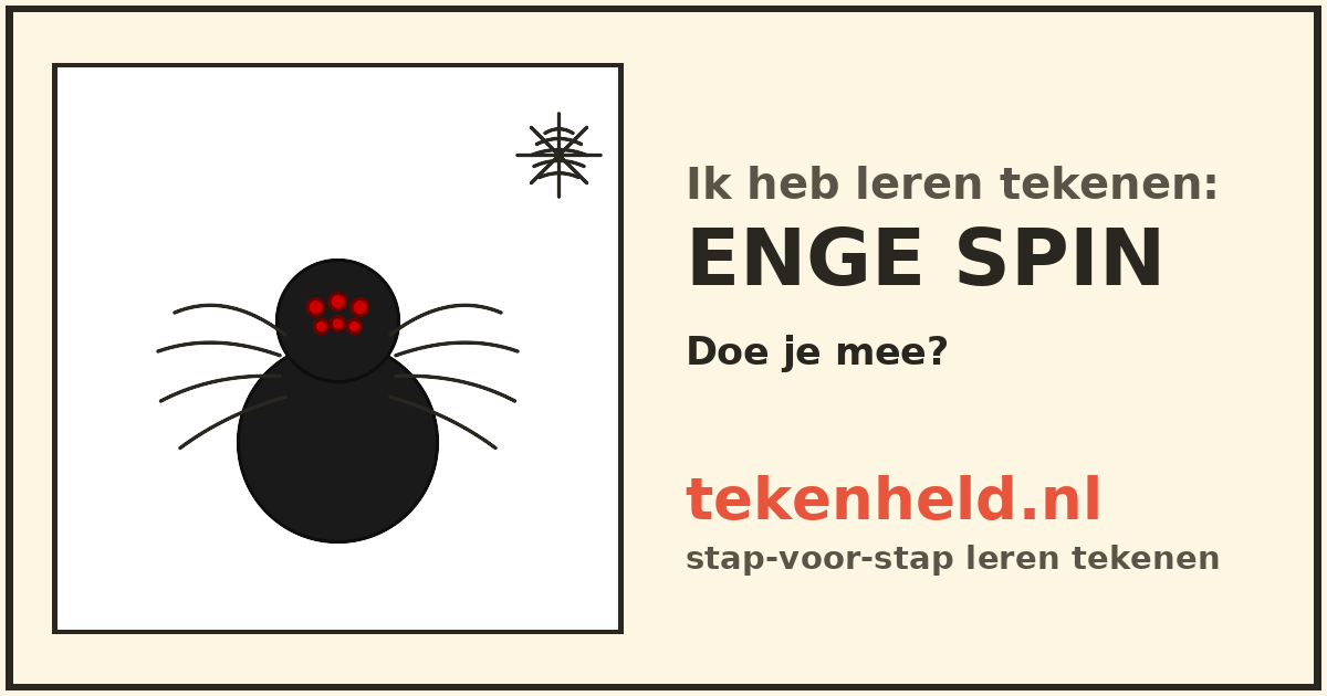Voorbeeld: Enge spin tekenen in stappen