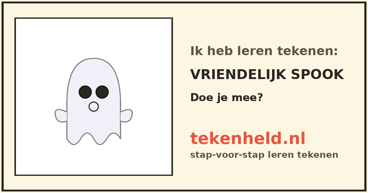 Voorbeeld: Vriendelijk spook tekenen in stappen