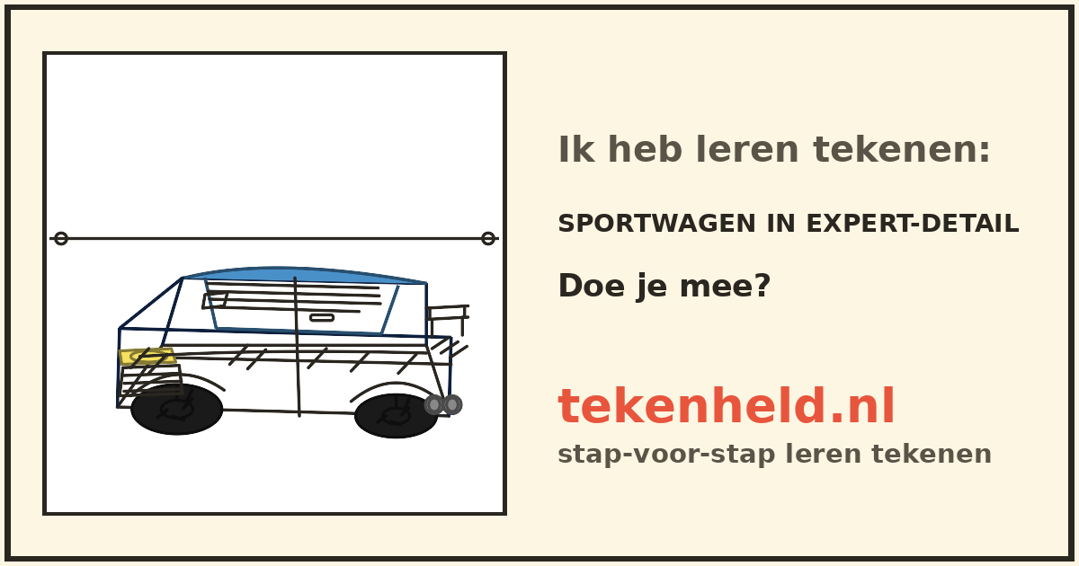 Voorbeeld: Sportwagen in expert-detail tekenen in stappen