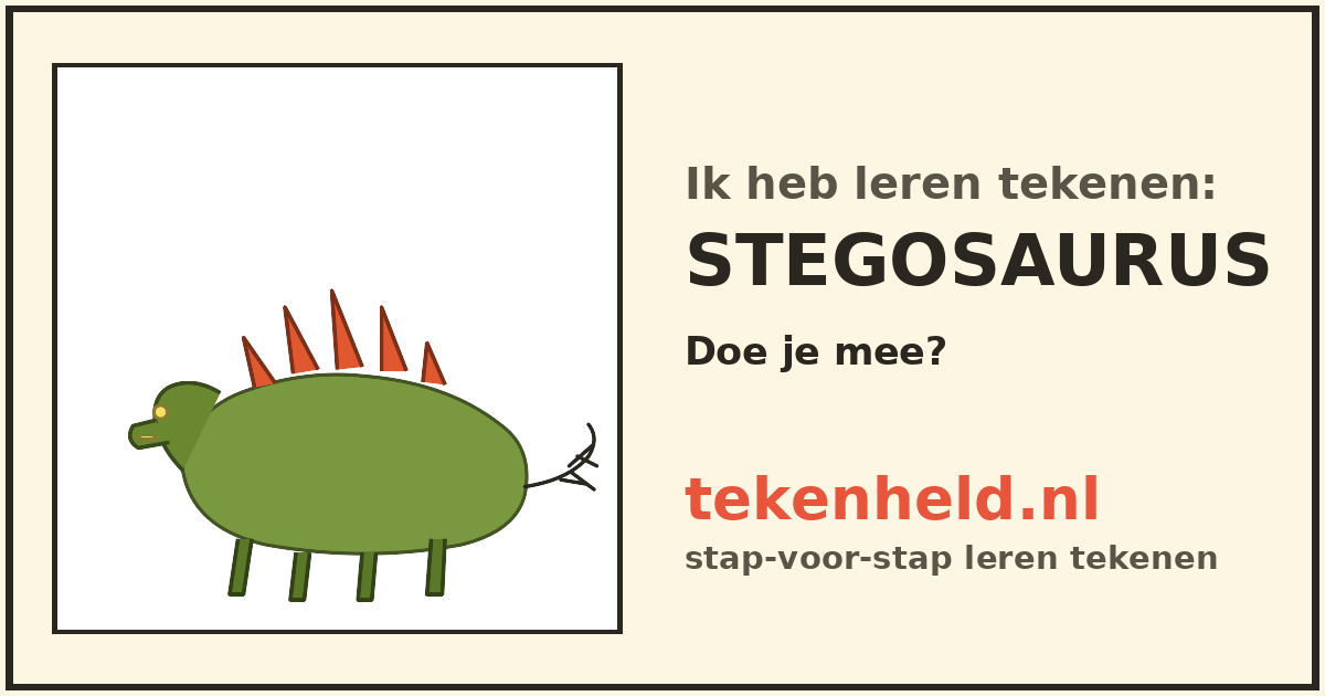 Voorbeeld: Stegosaurus tekenen in stappen