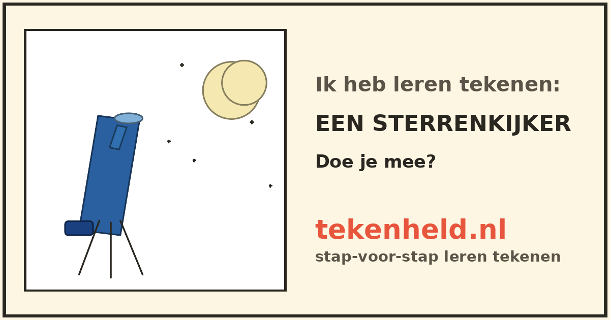 Voorbeeld: Een sterrenkijker tekenen in stappen