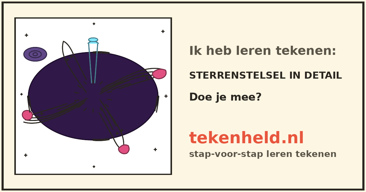 Voorbeeld: Sterrenstelsel in detail tekenen in stappen