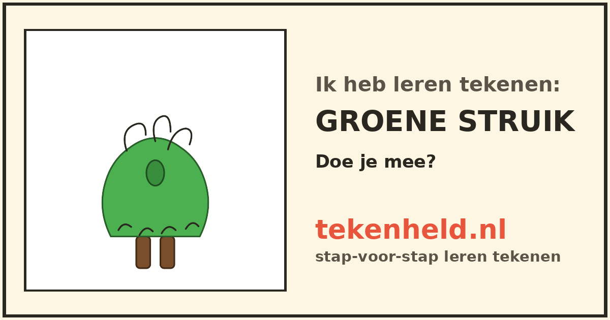 Voorbeeld: Groene struik tekenen in stappen
