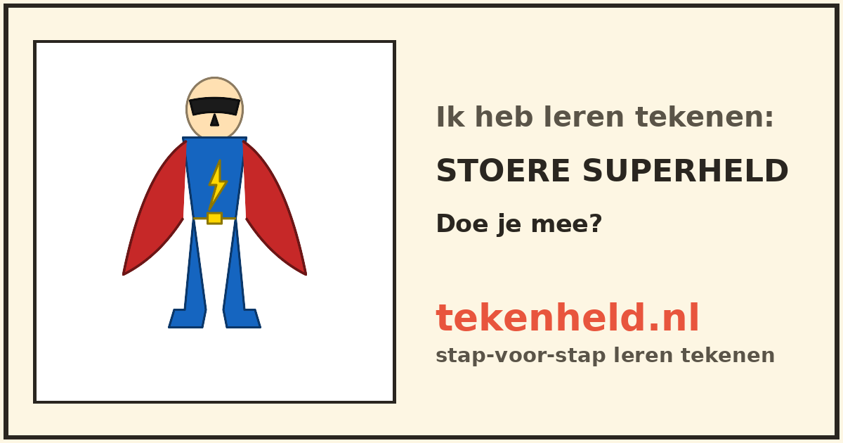 Voorbeeld: Stoere superheld tekenen in stappen