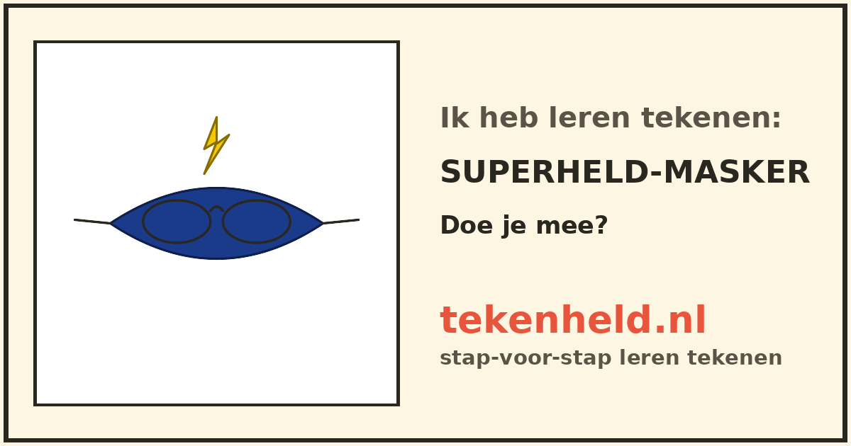Voorbeeld: Superheld-masker tekenen in stappen