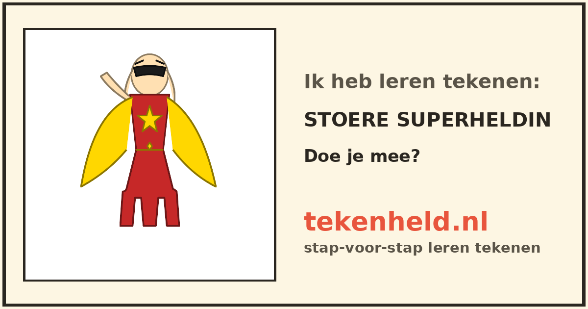 Voorbeeld: Stoere superheldin tekenen in stappen