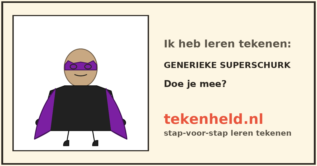 Voorbeeld: Generieke superschurk tekenen in stappen
