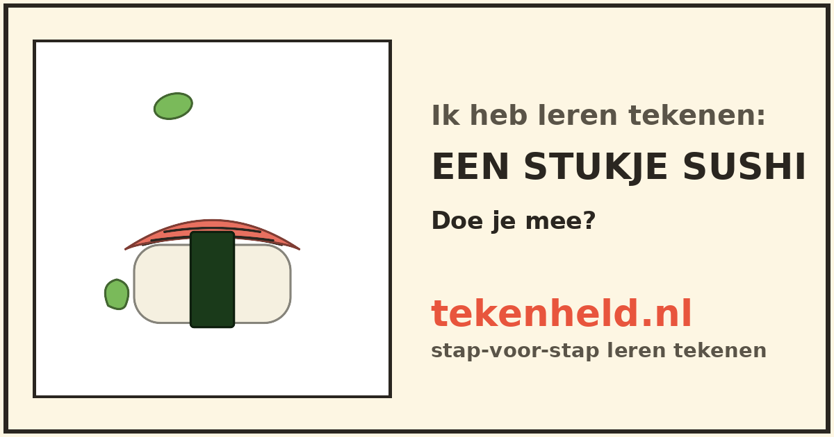 Voorbeeld: Een stukje sushi tekenen in stappen