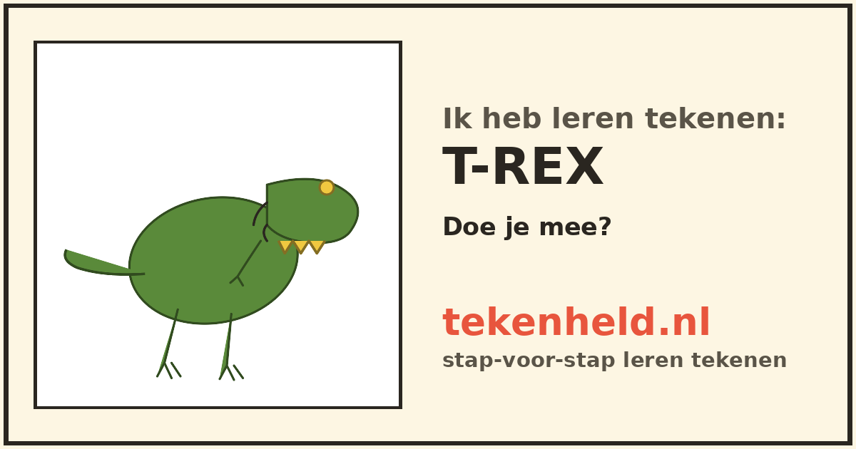 Voorbeeld: T-rex tekenen in stappen