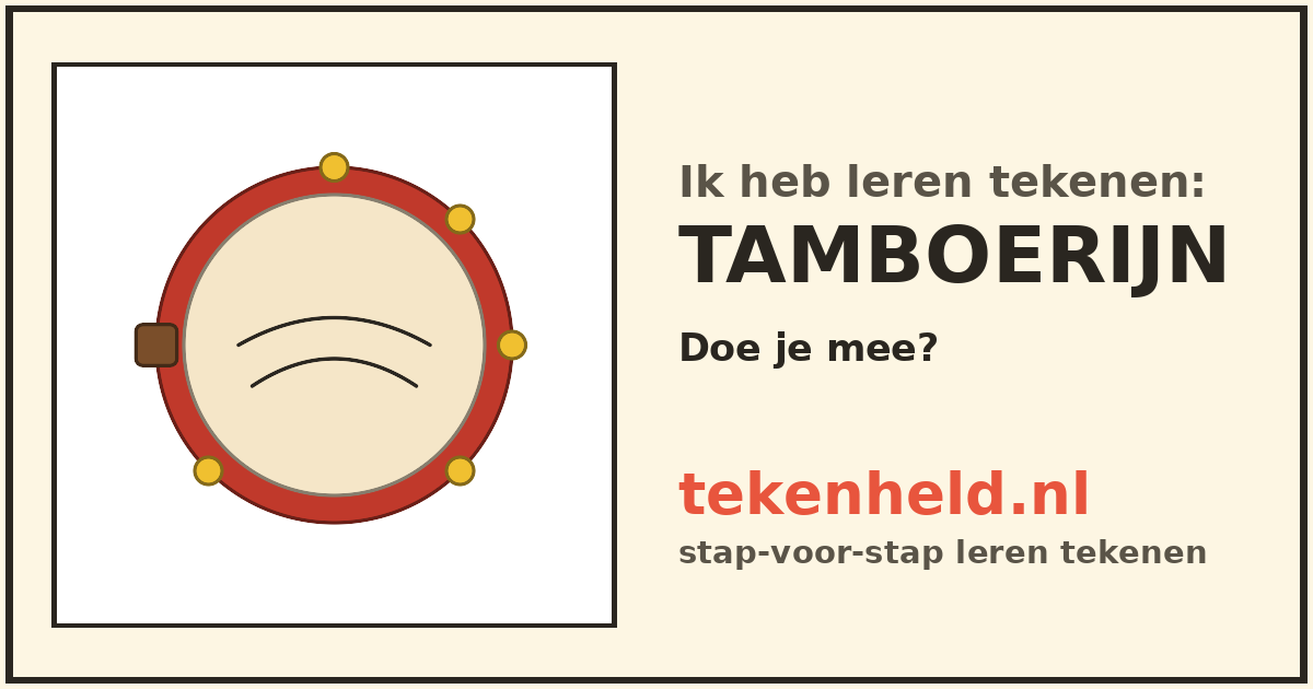 Voorbeeld: Tamboerijn tekenen in stappen