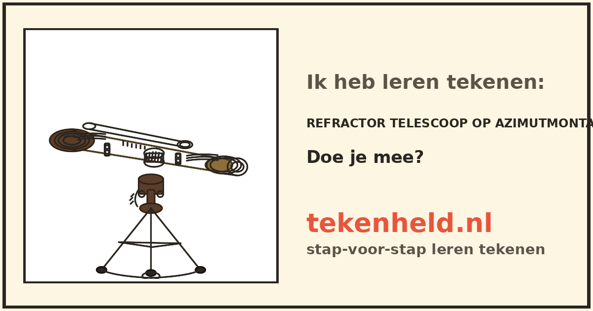 Voorbeeld: Refractor telescoop op azimutmontage tekenen in stappen