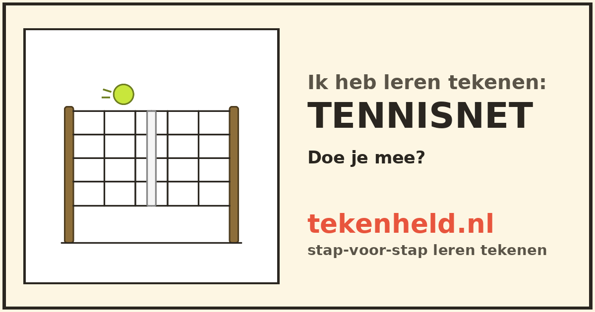 Voorbeeld: Tennisnet tekenen in stappen