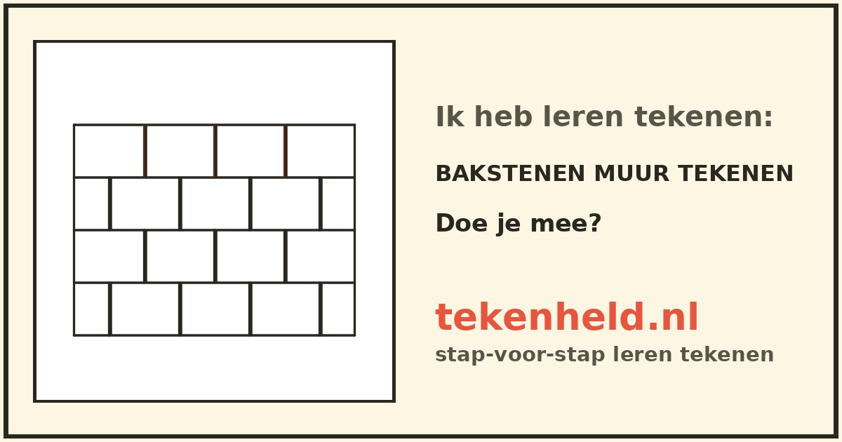 Voorbeeld: Bakstenen muur tekenen tekenen in stappen