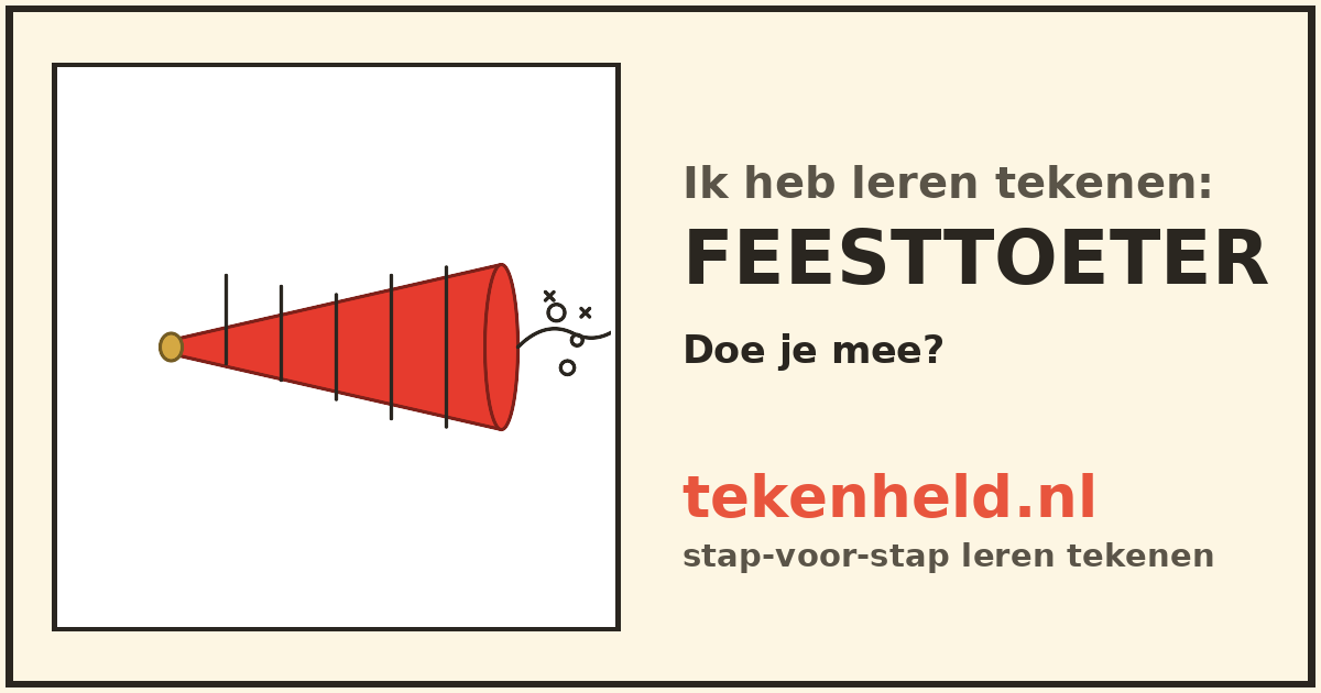 Voorbeeld: Feesttoeter tekenen in stappen