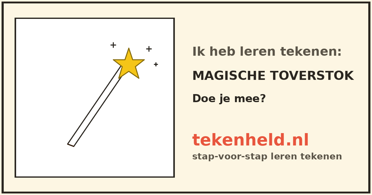 Voorbeeld: Magische toverstok tekenen in stappen