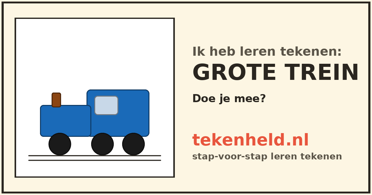 Voorbeeld: Grote trein tekenen in stappen