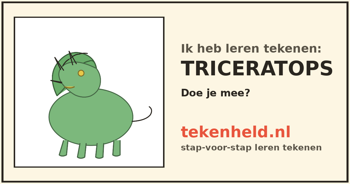 Voorbeeld: Triceratops tekenen in stappen
