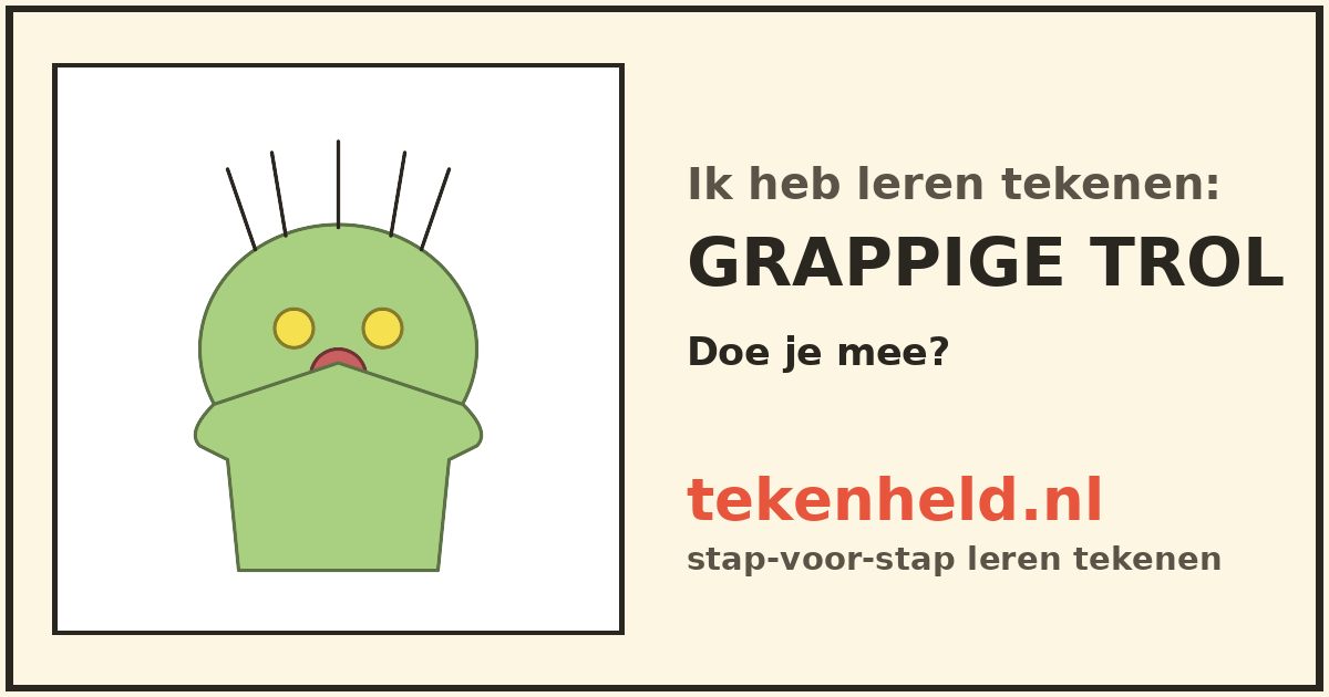 Voorbeeld: Grappige trol tekenen in stappen