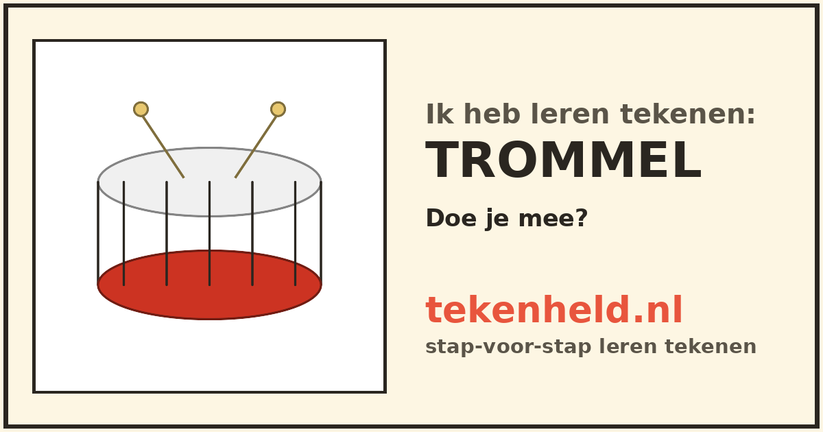 Voorbeeld: Trommel tekenen in stappen