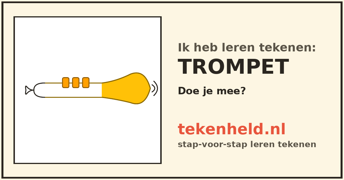 Voorbeeld: Trompet tekenen in stappen