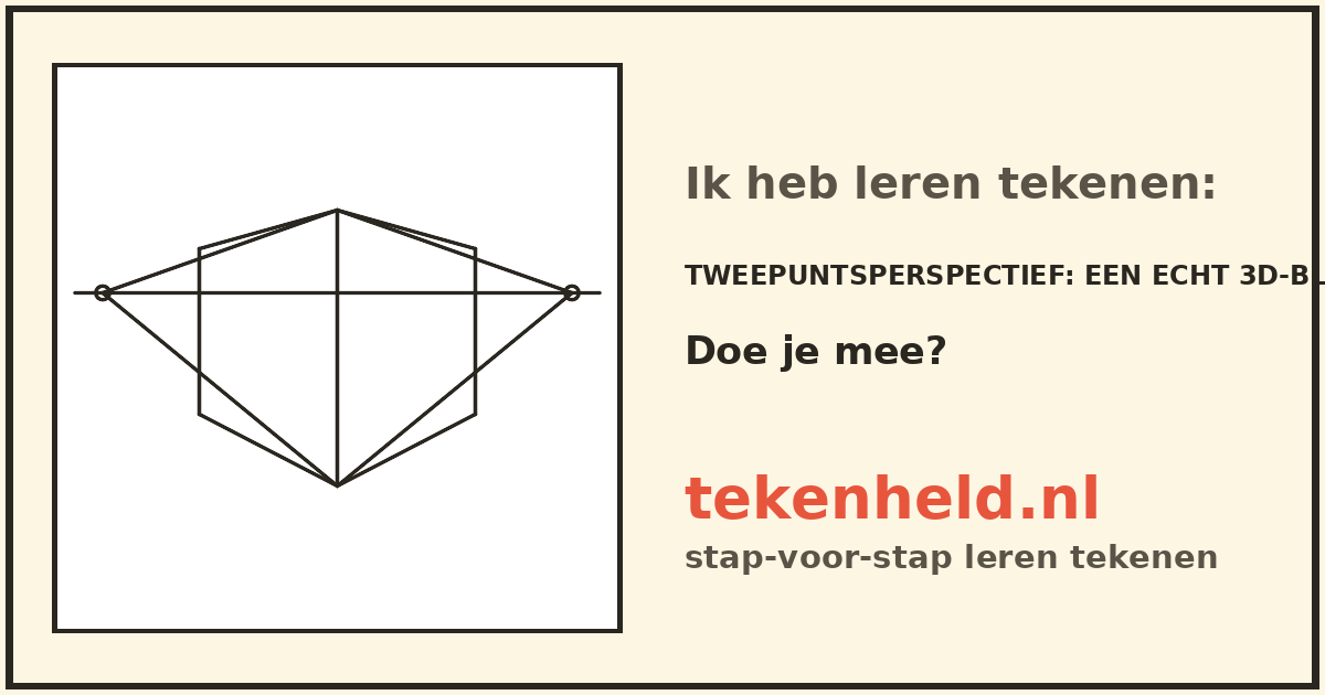 Voorbeeld: Tweepuntsperspectief tekenen in stappen