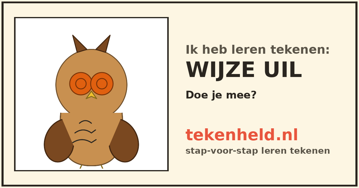 Voorbeeld: Wijze uil tekenen in stappen