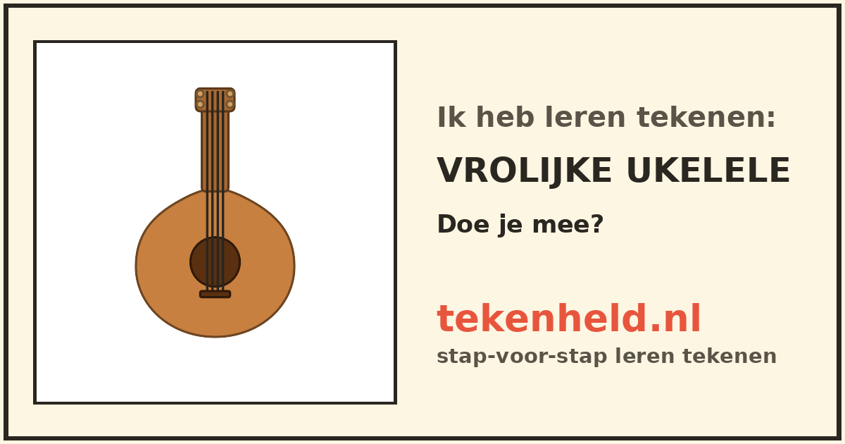 Voorbeeld: Vrolijke ukelele tekenen in stappen