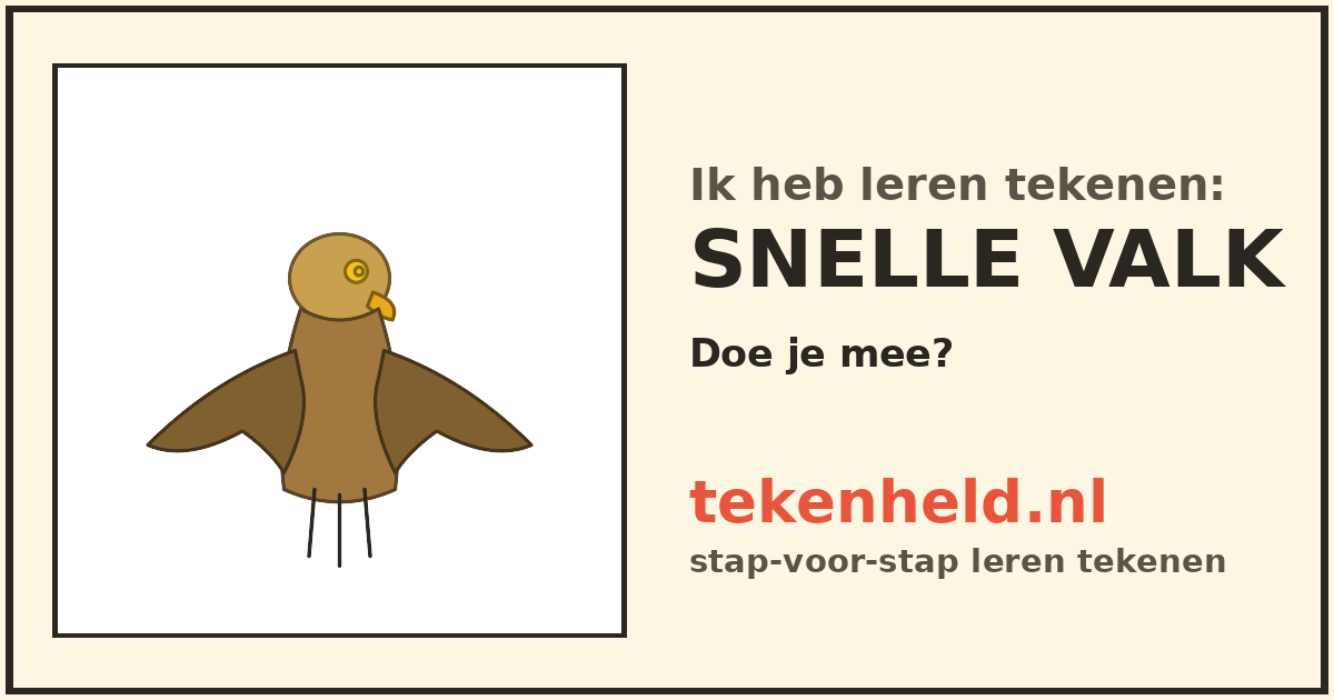 Voorbeeld: Snelle valk tekenen in stappen