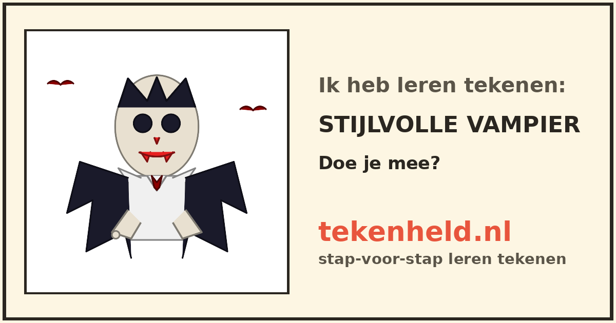 Voorbeeld: Stijlvolle vampier tekenen in stappen