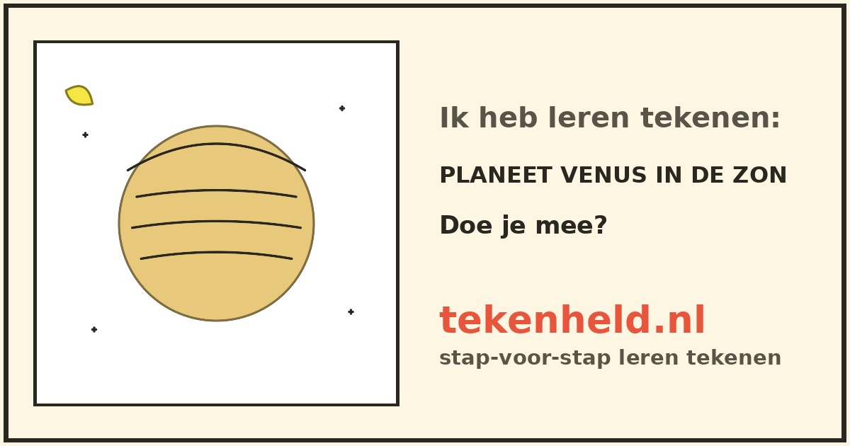 Voorbeeld: Planeet Venus in de zon tekenen in stappen