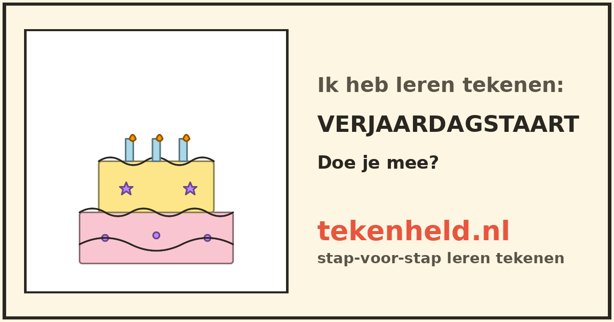 Voorbeeld: Verjaardagstaart tekenen in stappen
