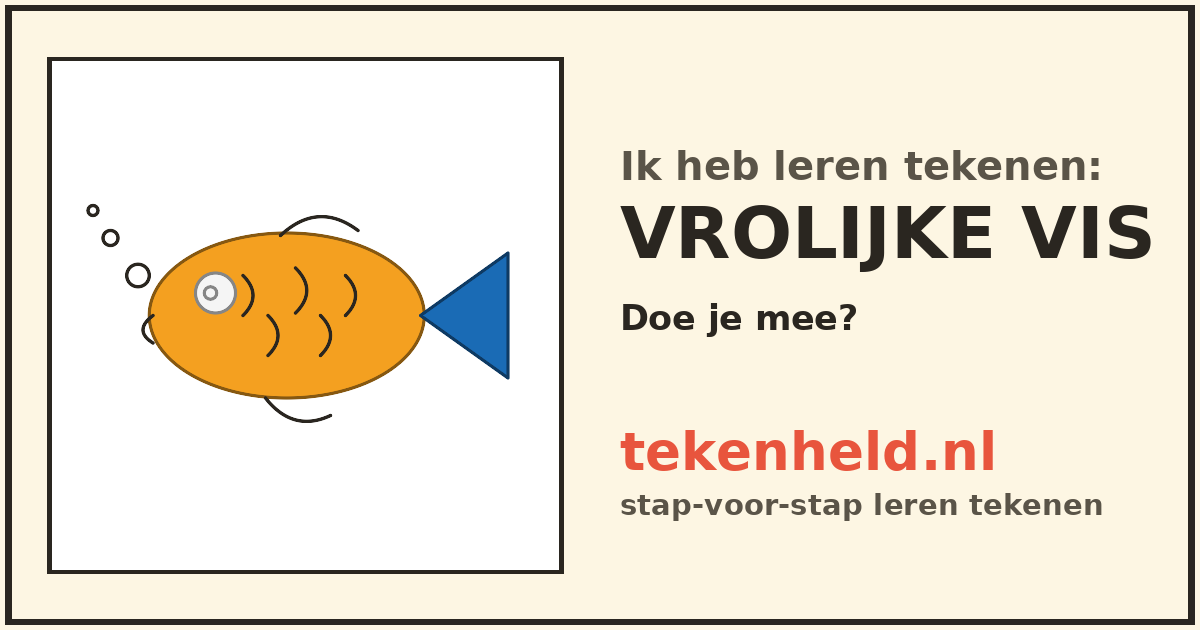 Voorbeeld: Vrolijke vis tekenen in stappen