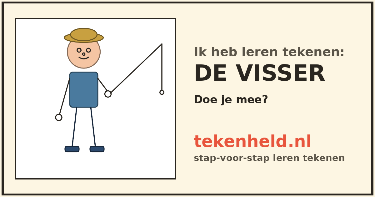 Voorbeeld: De visser tekenen in stappen